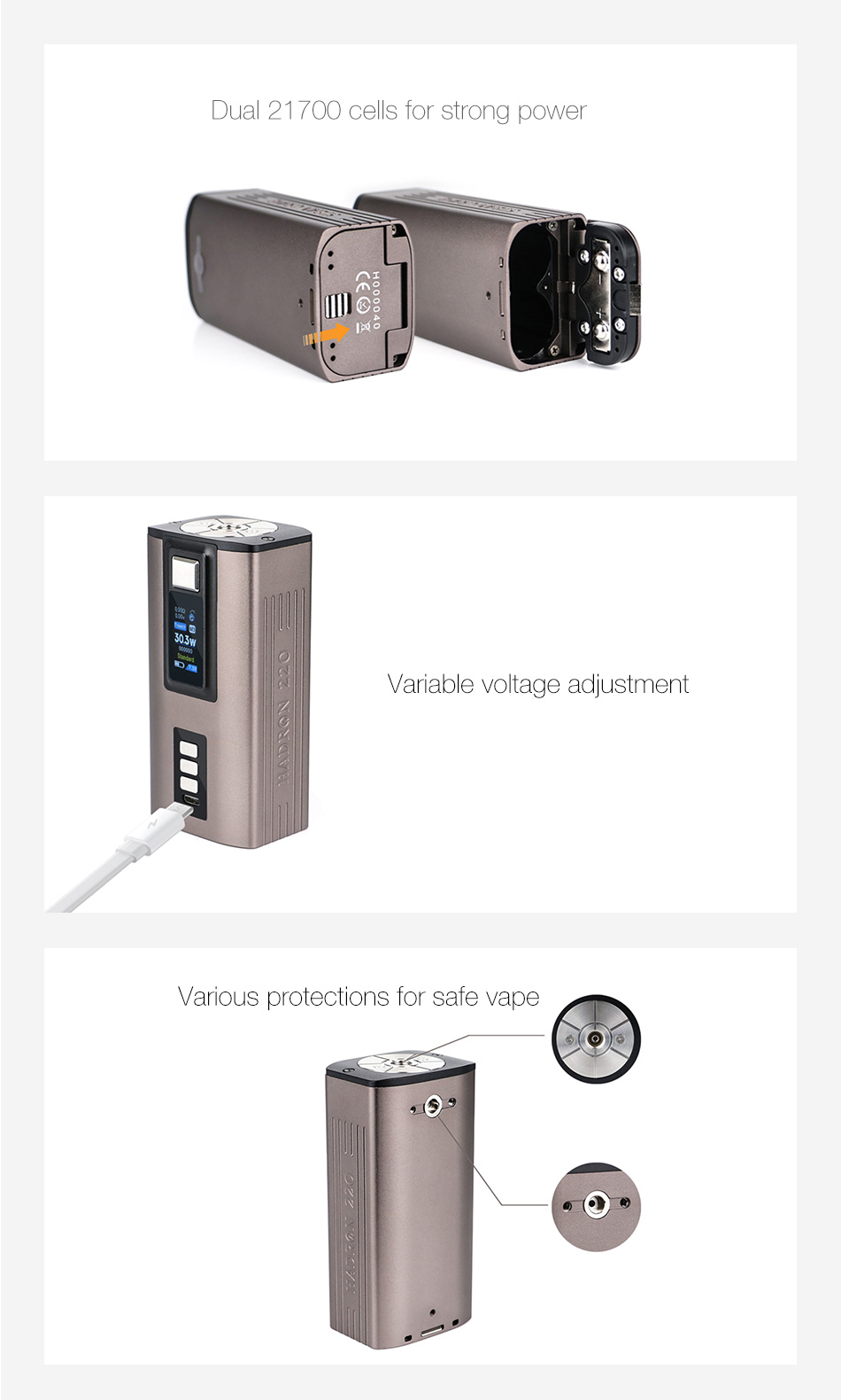 Steam Crave Hadron 220 Mod UK Features
