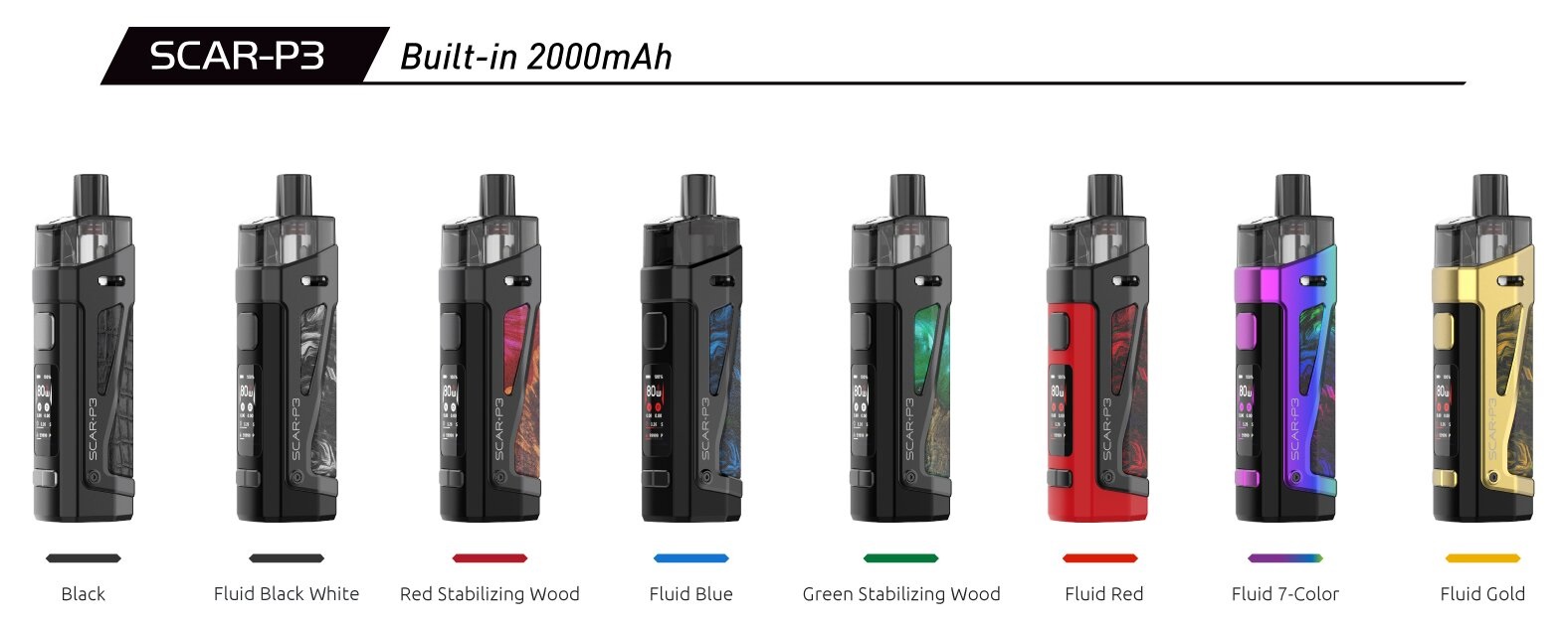SMOK Scar P3 Pod Kit Colours UK
