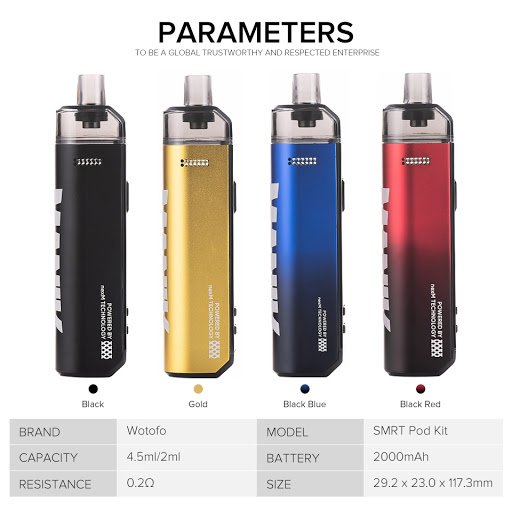 Wotofo Smrt Pod Kit UK Parameters