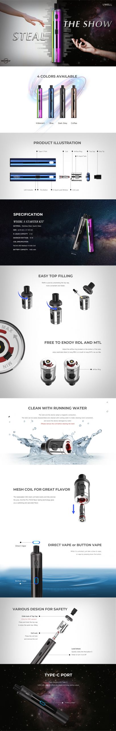 Uwell Whirl S Kit UK feature
