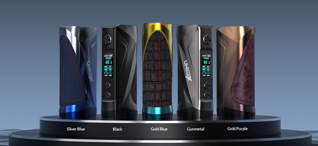 OXVA-Vapx-Unibox-PnM-Kit-UK-Colours-stand