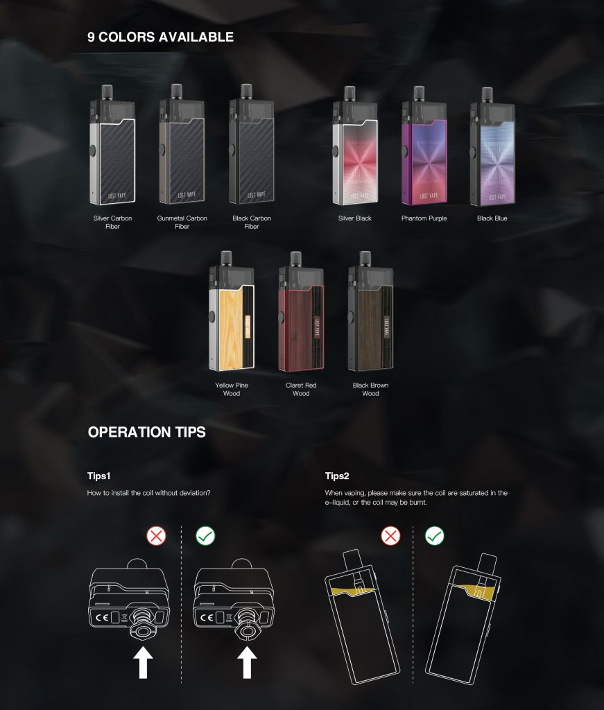 Lost Vape Orion Mini Pod Kit UK Features