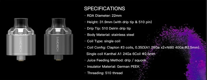 Dovpo Samdwich RDA Specification