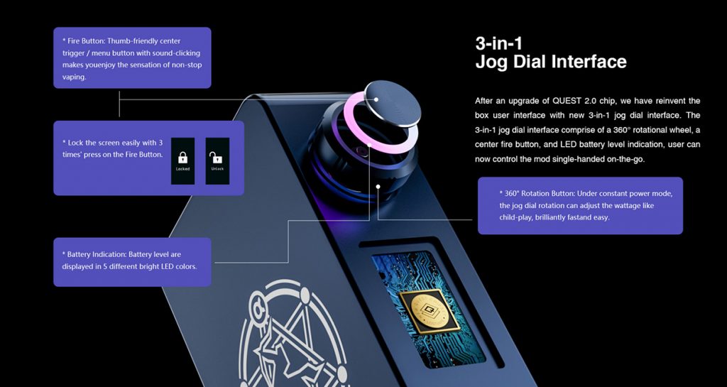 Lost Vape Centaurus M200 Box Mod Jog Dial