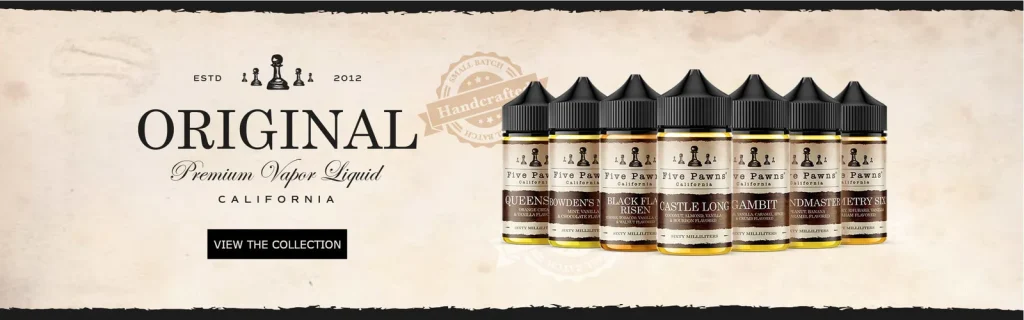 Five Pawns E-liquid 100ml Shortfill Banner