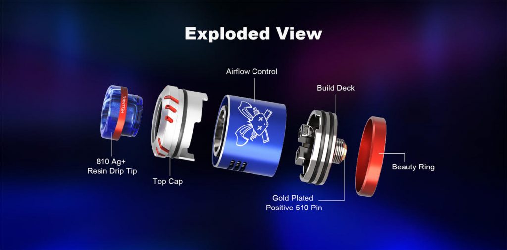 Hellvape Dead Rabbit Solo RDA 6th Anniversary Edition Exploded View