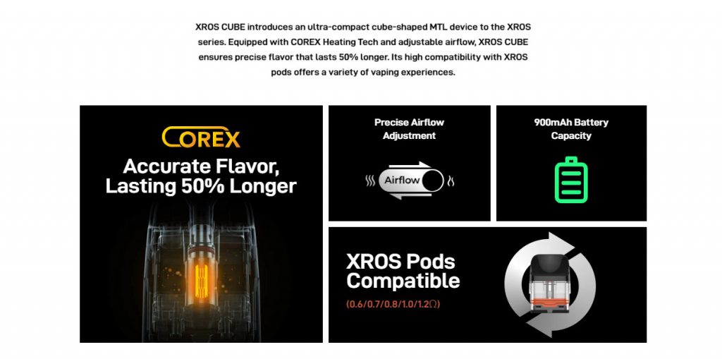 Vaporesso XROS CUBE Pod Kit Features