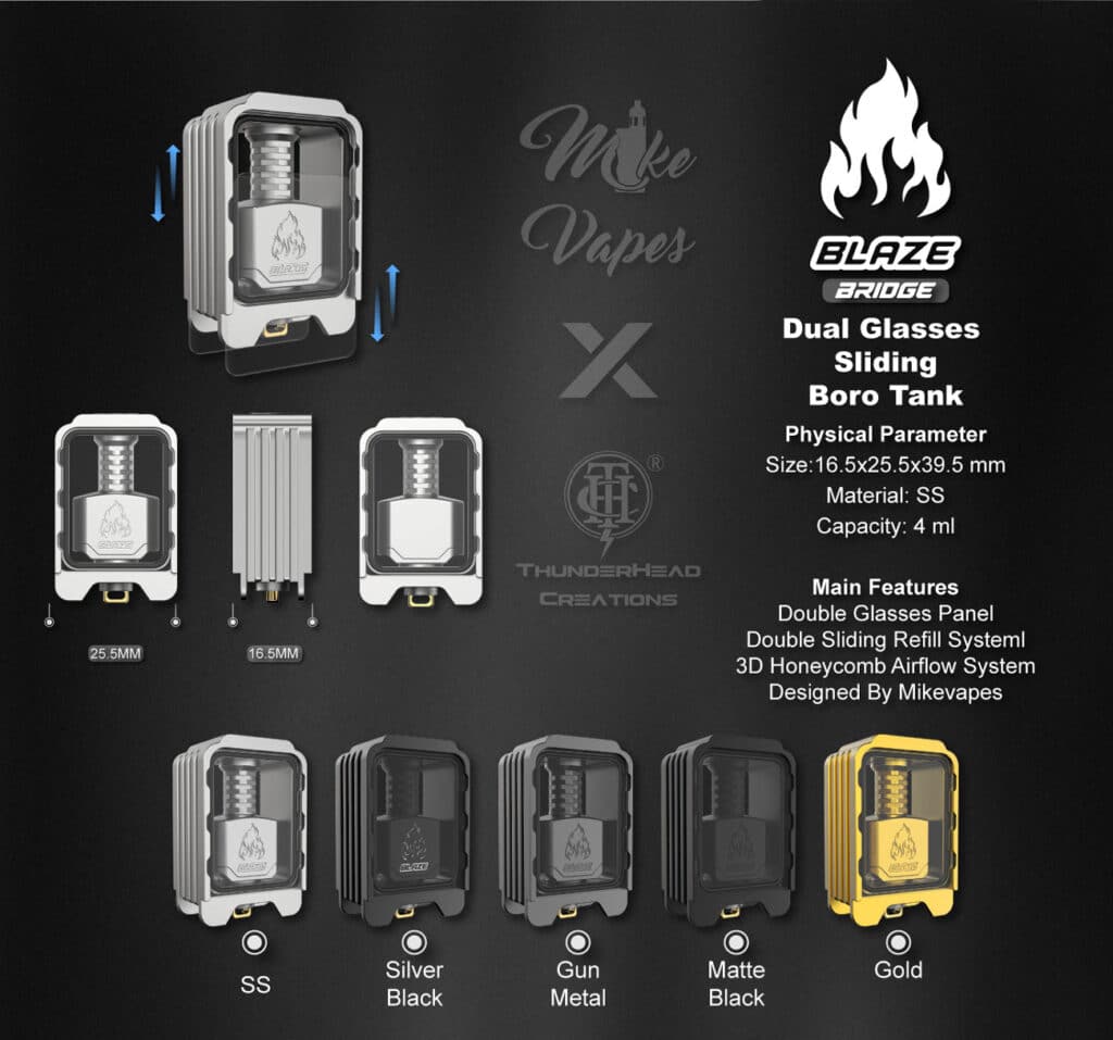 ThunderHead Creations Blaze Bridge with Sliding Tank Dual Glass Parameters