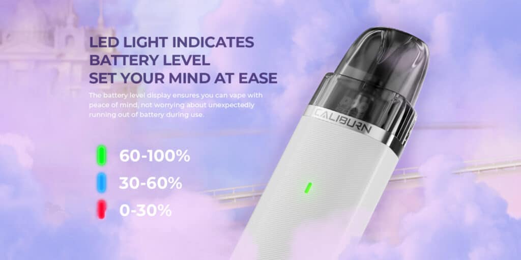 Uwell Caliburn G3 Lite Pod Kit Battery Indicator