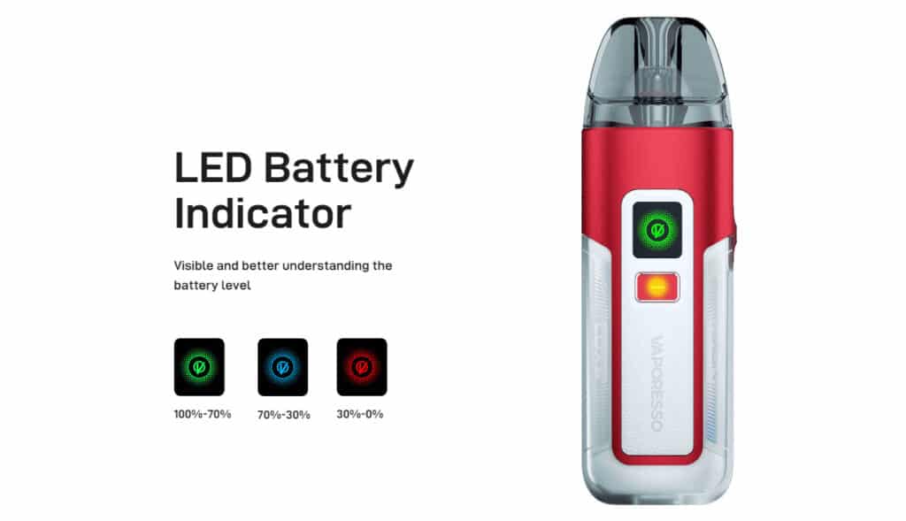 Vaporesso Luxe X2 Pod Kit Battery Indicator