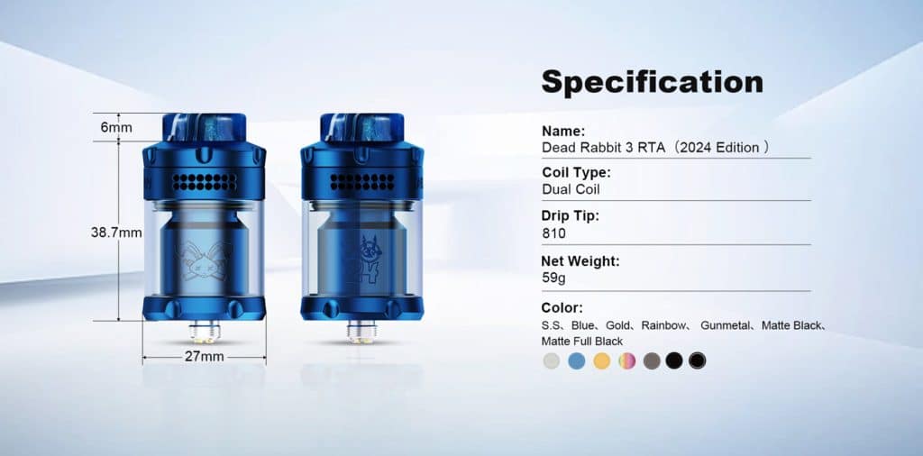 Hellvape Dead Rabbit 3 RTA 2024 Edition Specifications