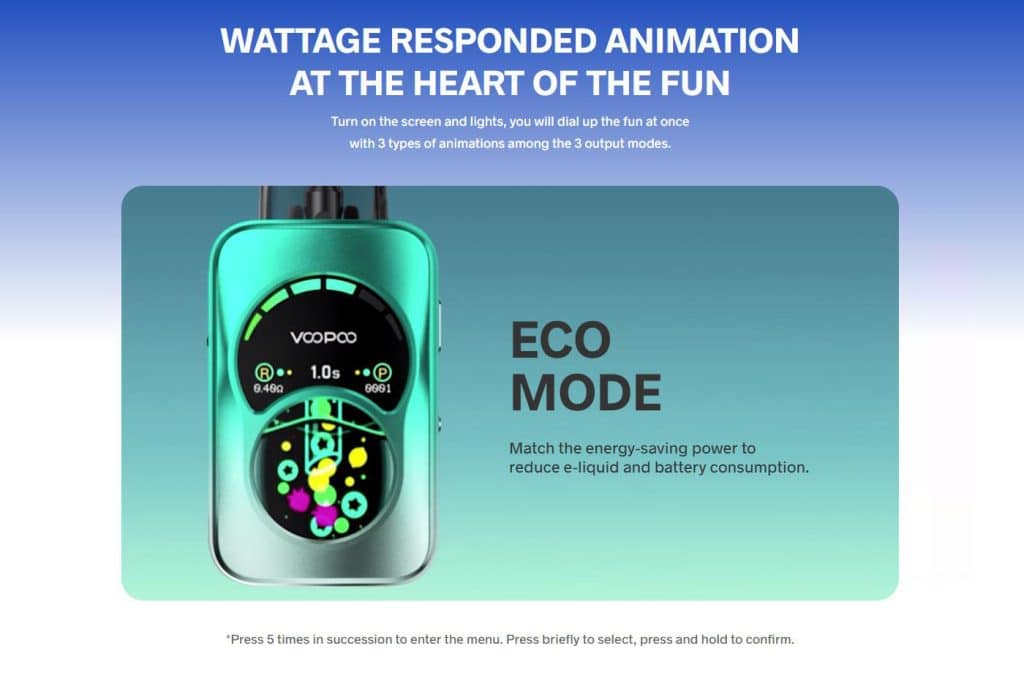 Voopoo Argus A Pod Kit Eco Mode