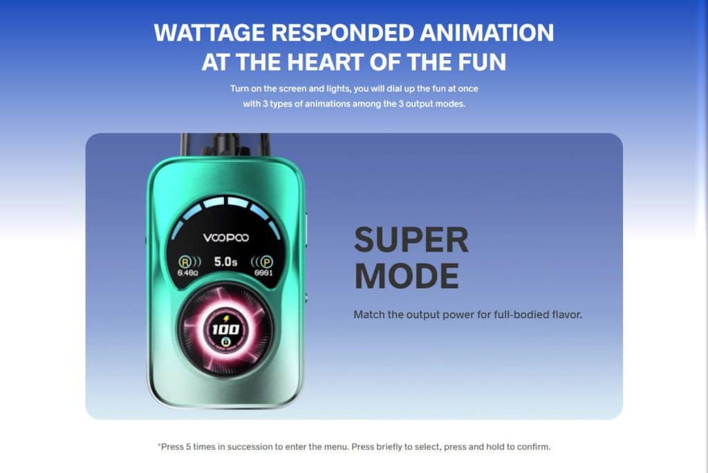 Voopoo Argus A Pod Kit Super Mode