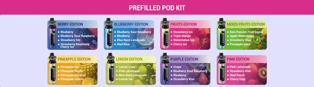 Elf Bar 4 in 1 Pod Kit Flavour Card 1