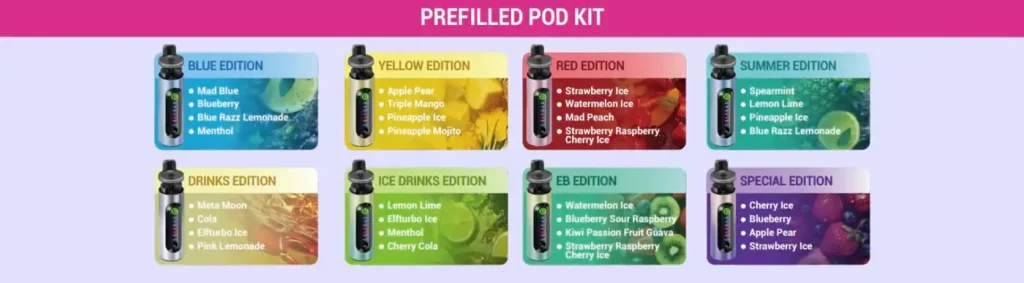 Elf Bar 4 in 1 Pod Kit Flavour Card 2
