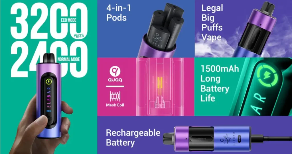 Elf Bar 4 in 1 Pod Kit Key Features