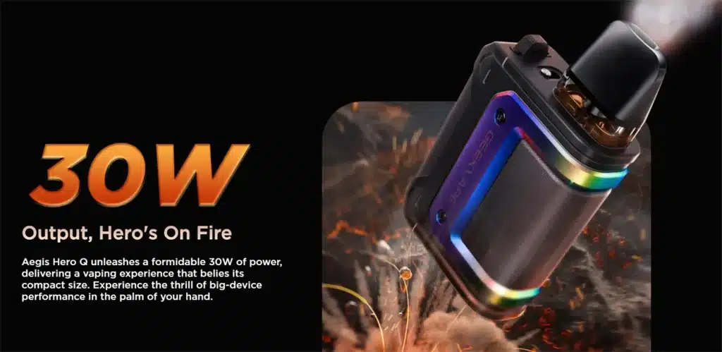 Geekvape Aegis Hero Q Pod Kit Power Output