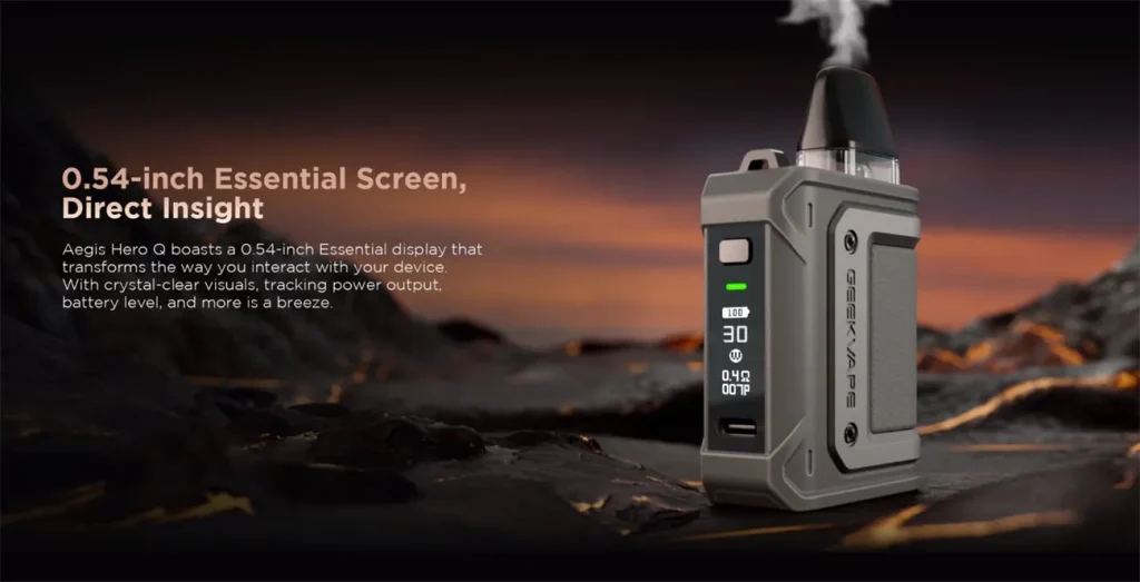 Geekvape Aegis Hero Q Pod Kit Screen