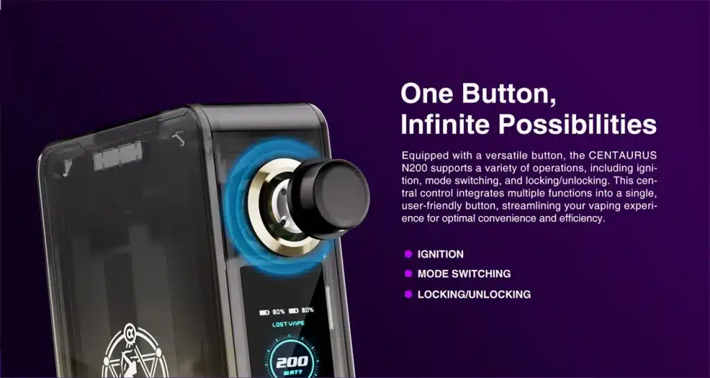 Lost Vape Centaurus N200 Box Mod One Button