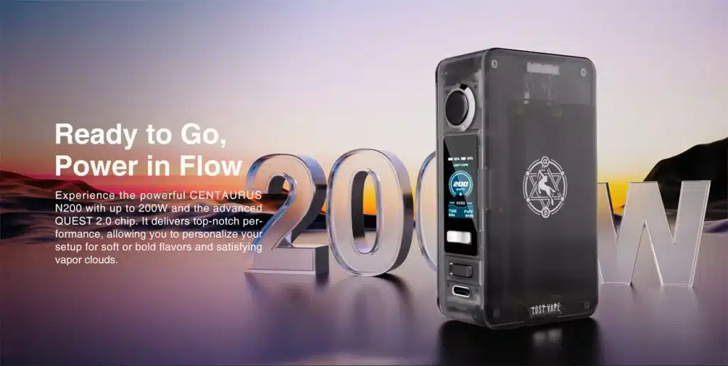 Lost Vape Centaurus N200 Box Mod Power Output 200w