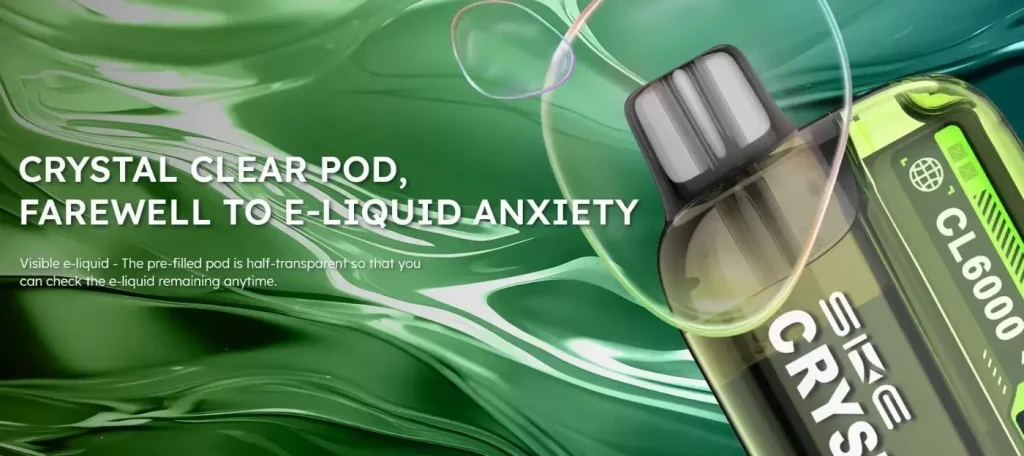 SKE Crystal CL6000 Prefilled Pods Clear E-liquid Display