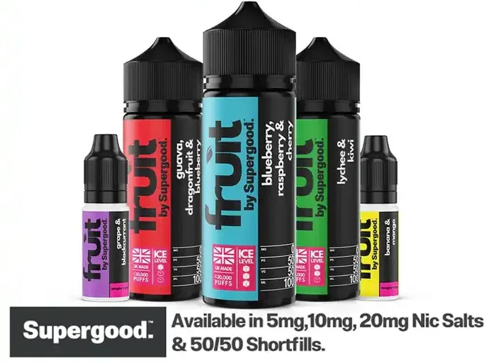 Fruit By Supergood 100ml Shortfill E-Liquid Banner Collection Image