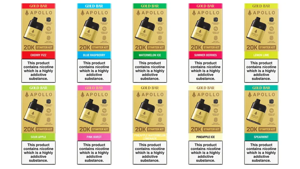 Gold Bar Apollo 20K Pod Kit Flavours