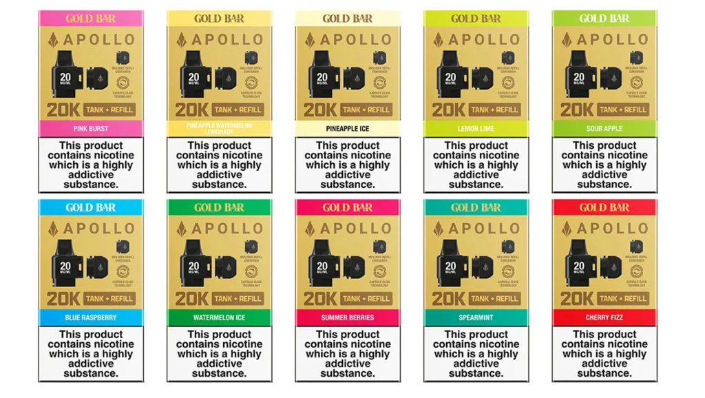 Gold Bar Apollo 20K Replacement Tank & Refill Flavours