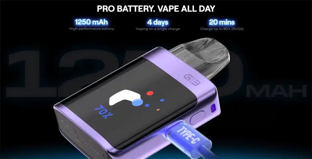 Uwell Caliburn G3 Pro Koko Pod Kit Battery Life