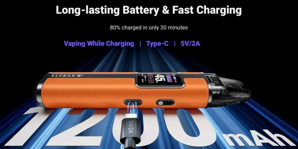 Elf Bar Elfx Pro Pod Kit Battery Fast Charging