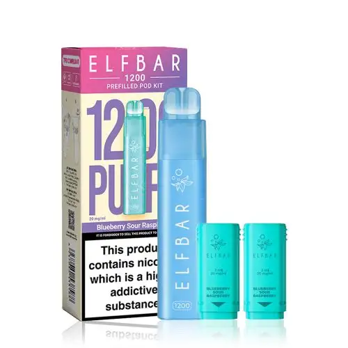 Elf Bar 1200 Puff Disposable Pod Kit Blueberry Sour Raspberry
