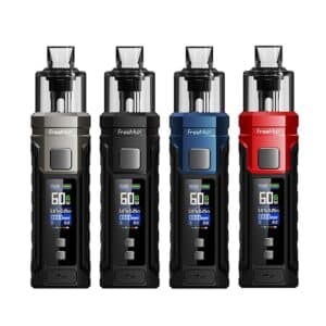 Four different colours of the Freemax Marcos 60W pod kit on a white background.