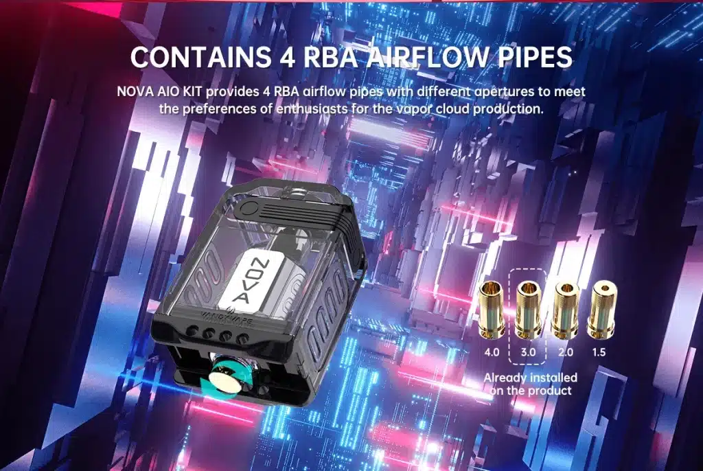 Vandy Vape Nova AIO Kit 60W RBA Airflow Pipes