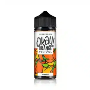 Single bottle of Okay Orange e-liquid