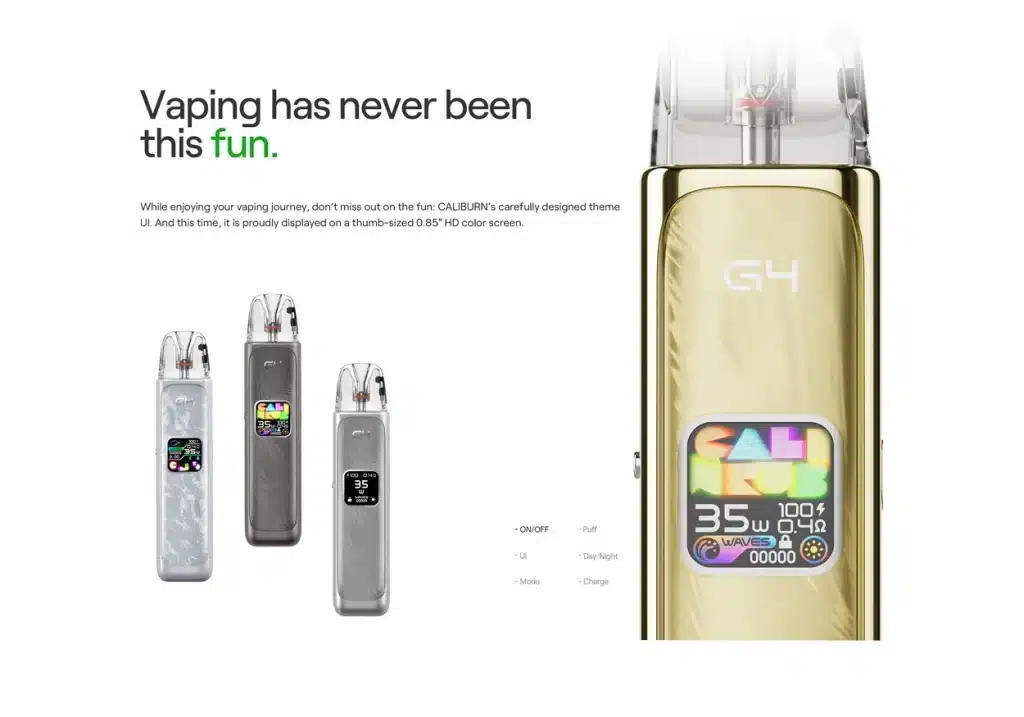 Uwell Caliburn G4 Pod Kit HD Colour Screen