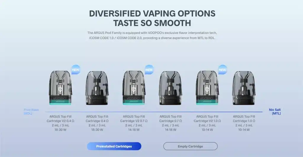 Voopoo Argus G3 Pod Kit Pod Compatibility
