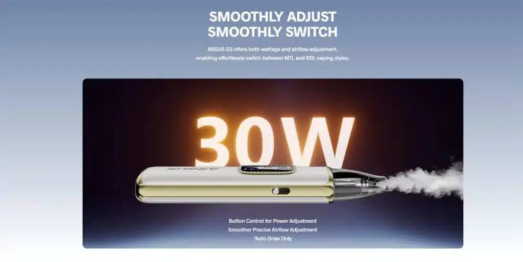Voopoo Argus G3 Pod Kit Power