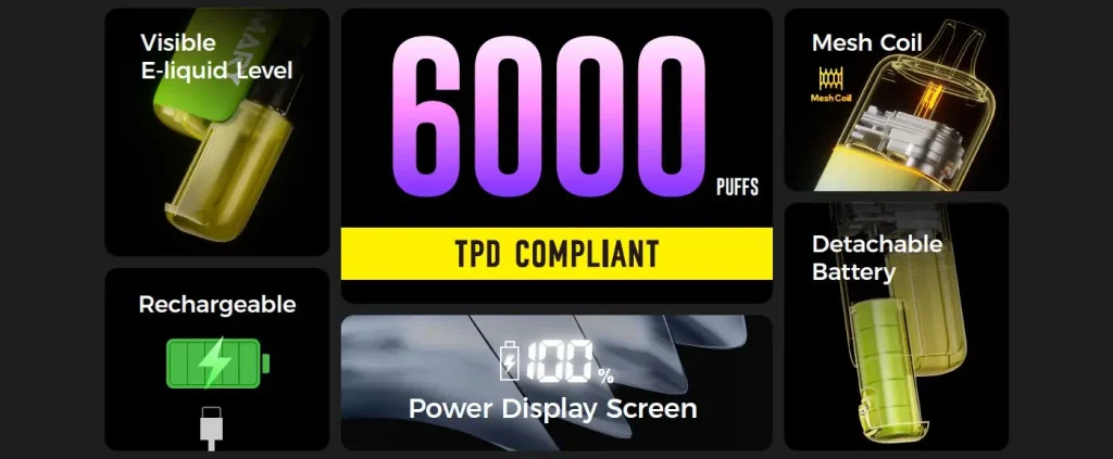Lost Mary BM6000 Refillable Prefilled Vape Kit TPD Compliant