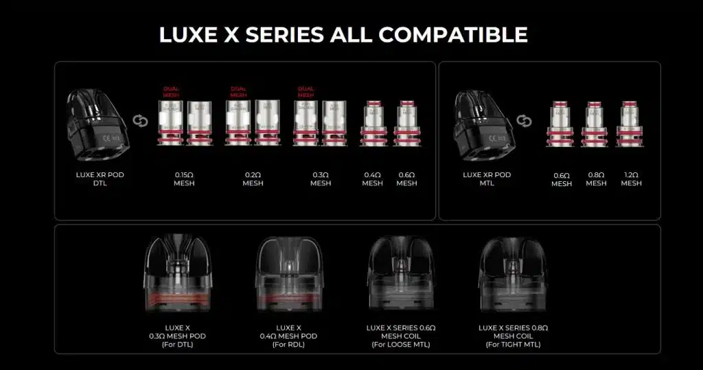 Vaporesso Luxe XR Max 2 Vape Kit Compatible Pods & Coils