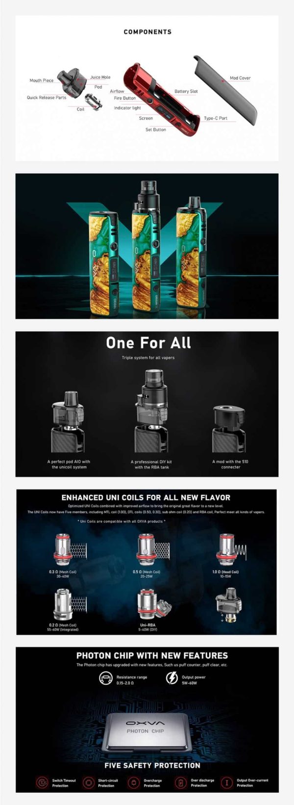 OXVA Origin X 60W 18650 Pod Kit UK - Image 13