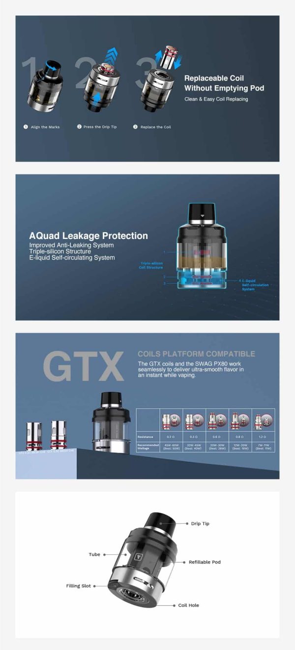 Vaporesso Swag PX80 Pod XL 2pcs - Image 2