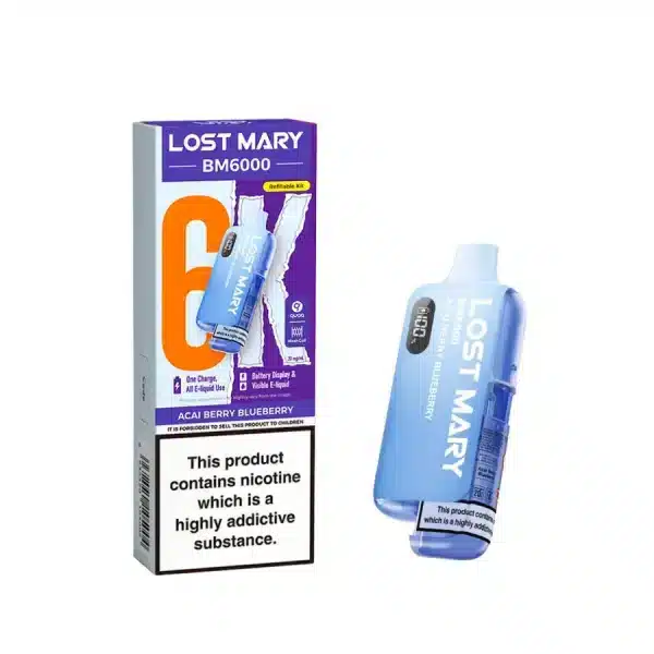 Lost Mary BM6000 Refillable Prefilled Vape Kit Acai Berry Blueberry
