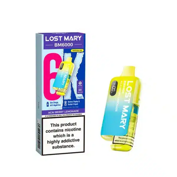 Lost Mary BM6000 Refillable Prefilled Vape Kit Acai Berry Lemonade