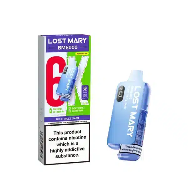 Lost Mary BM6000 Refillable Prefilled Vape Kit Blue Razz Gami