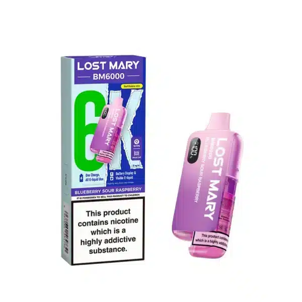 Lost Mary BM6000 Refillable Prefilled Vape Kit Blueberry Sour Raspberry