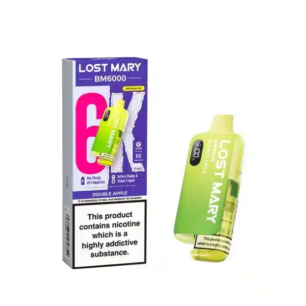 Lost Mary BM6000 Refillable Prefilled Vape Kit Double Apple