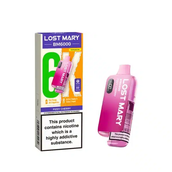 Lost Mary BM6000 Refillable Prefilled Vape Kit Fizzy Cherry