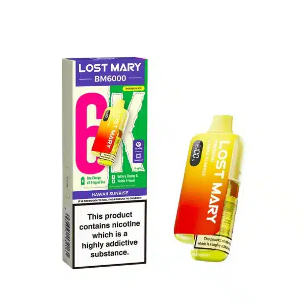 Lost Mary BM6000 Refillable Prefilled Vape Kit Hawaii Sunrise