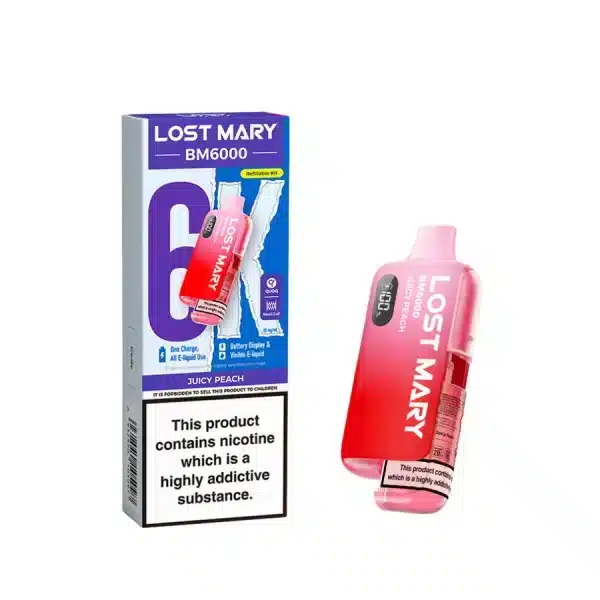Lost Mary BM6000 Refillable Prefilled Vape Kit Juicy Peach