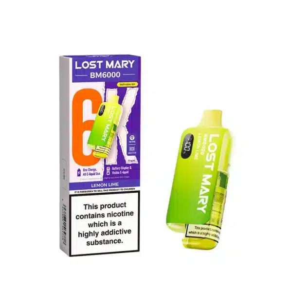 Lost Mary BM6000 Refillable Prefilled Vape Kit Lemon Lime